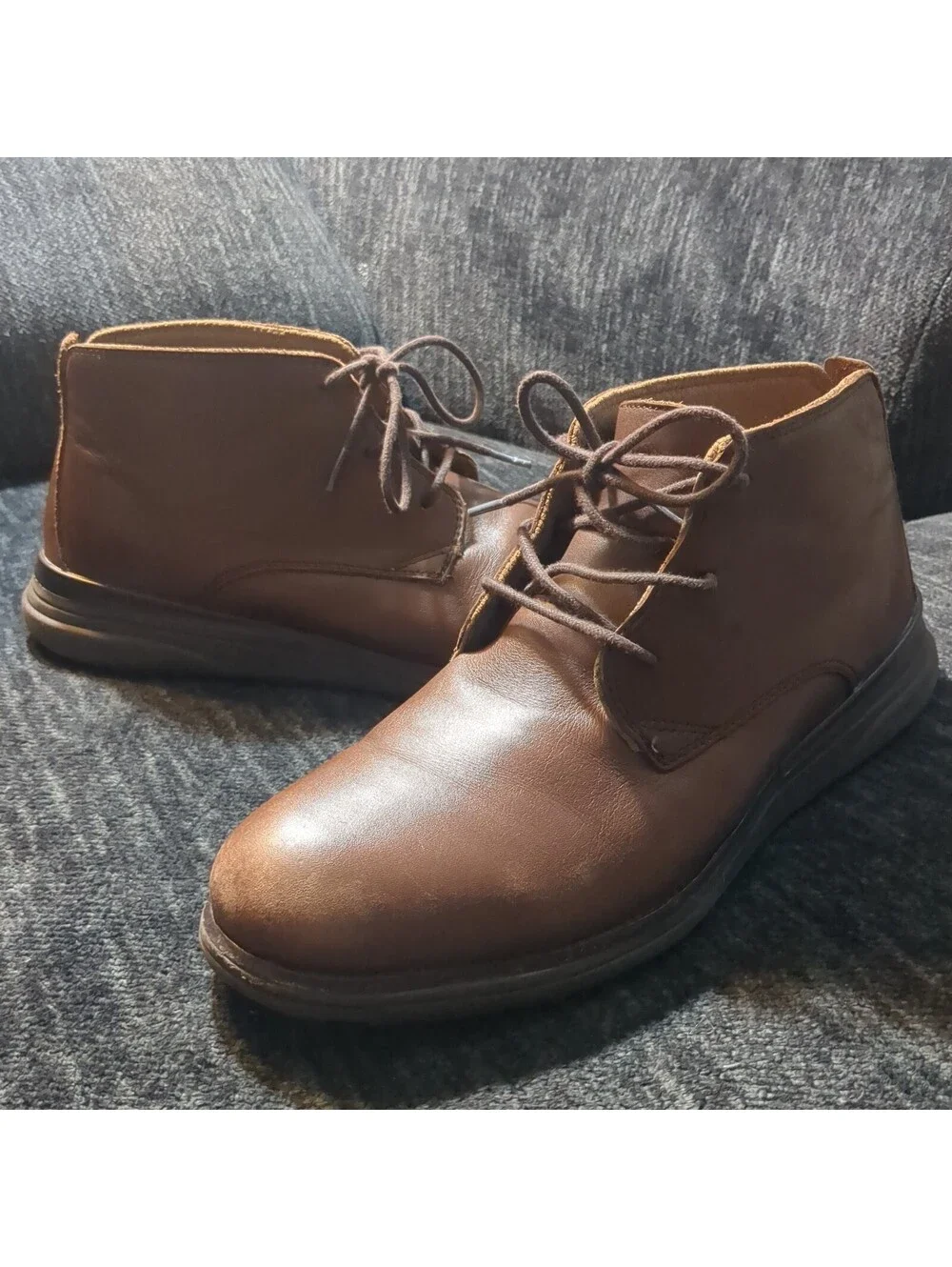 Kuru Draft Aalto Mens 11 Brown Leather Orthopedic Chukka Boots Lace Up
